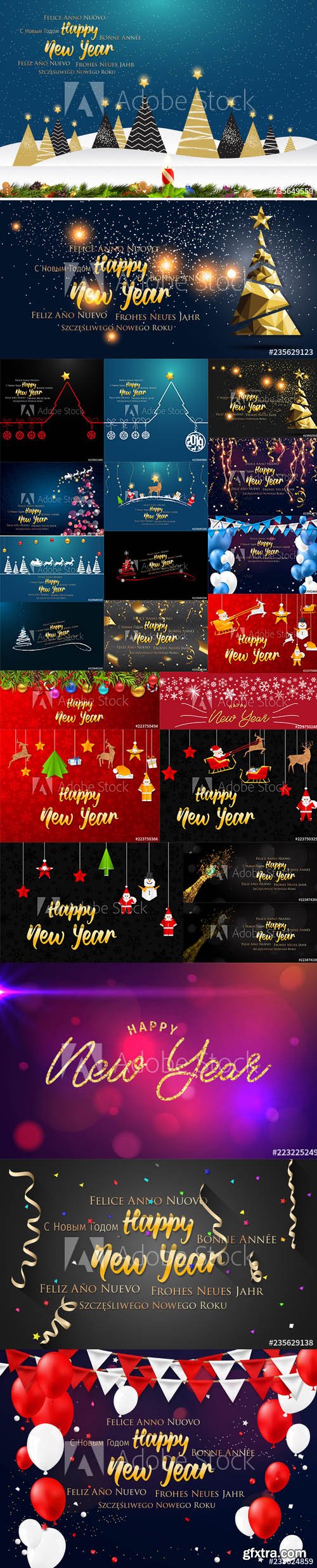 Happy New Year greeting card and Background with Christmas decoration