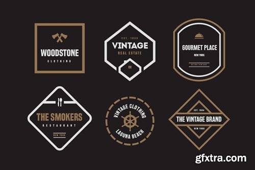 6 Vintage Labels and Badges