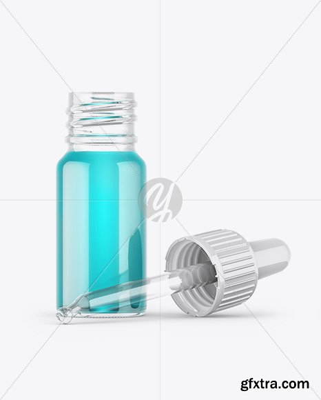 Opened Clear Dropper Bottle Mockup 48131