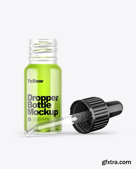 Opened Clear Dropper Bottle Mockup 48131