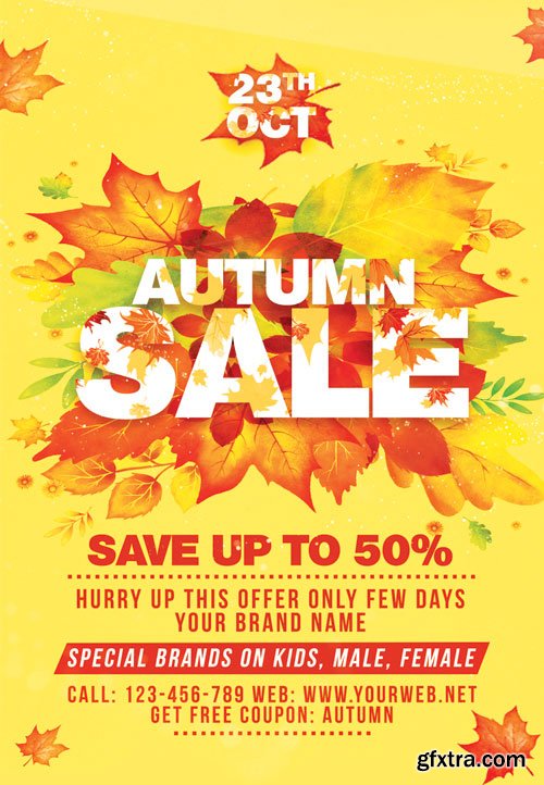 Autumn sale - Premium flyer psd template