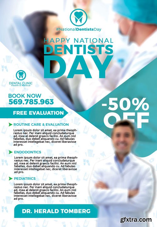 Happy dentists day - Premium flyer psd template