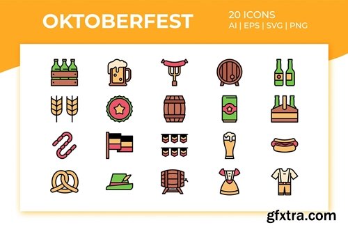 Oktoberfest Icon Set (Filled Color)