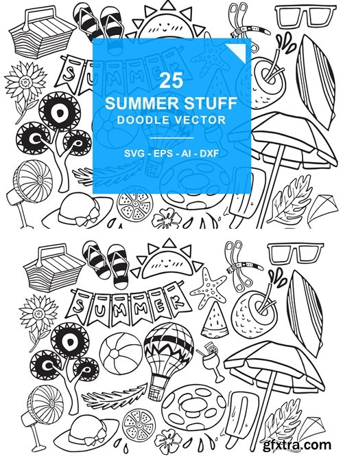 Summer Stuff Doodle Vector