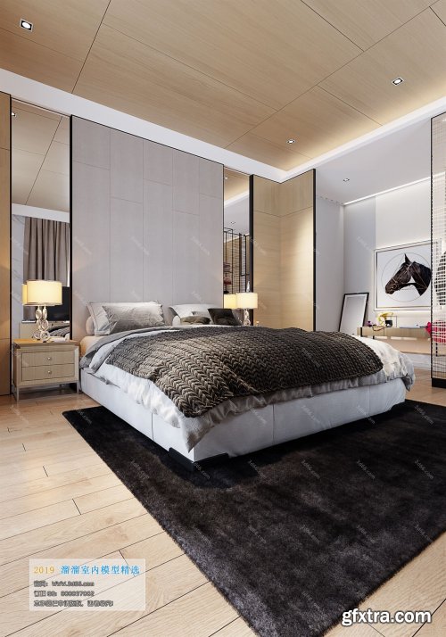 Modern Style Bedroom Interior Scene 33 (2019)