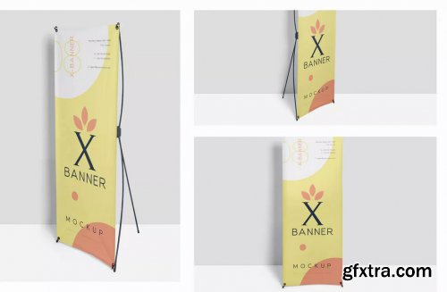 Realistic X-Banner Mockups