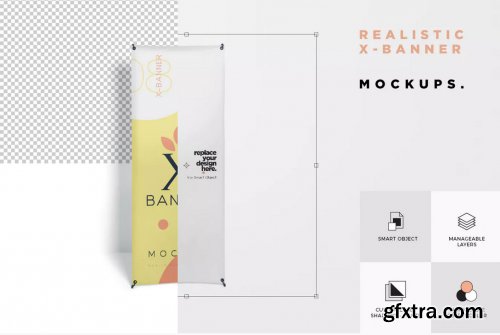 Realistic X-Banner Mockups