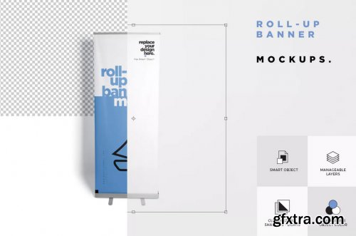 Roll-up Banner Mockup PSD