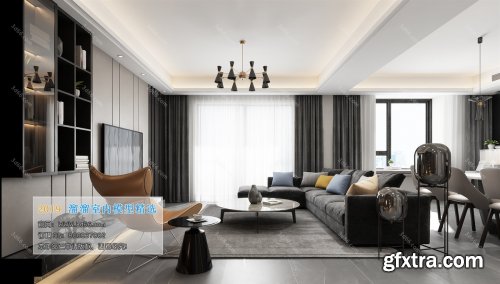 Modern Style Livingroom Interior Scene 26 (2019)