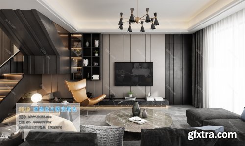 Modern Style Livingroom Interior Scene 26 (2019)