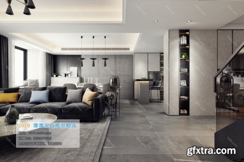 Modern Style Livingroom Interior Scene 26 (2019)