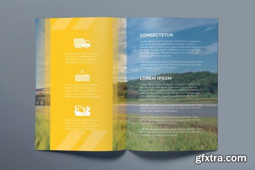 CreativeMarket - Trucking Logistics Brochure Bifold 3987129