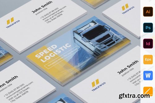 CreativeMarket - Trucking Logistics Business Card 3987147