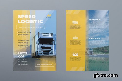 CreativeMarket - Trucking Logistics Flyer 3987153