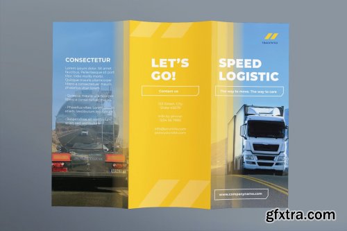 CreativeMarket - Trucking Logistics Brochure Trifold 3987140