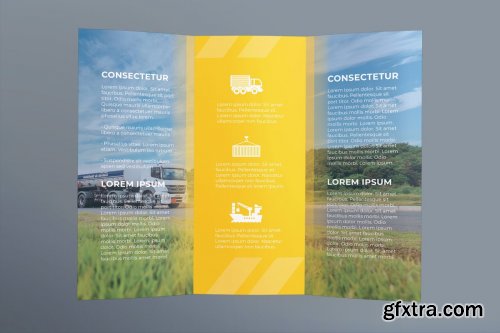 CreativeMarket - Trucking Logistics Brochure Trifold 3987140