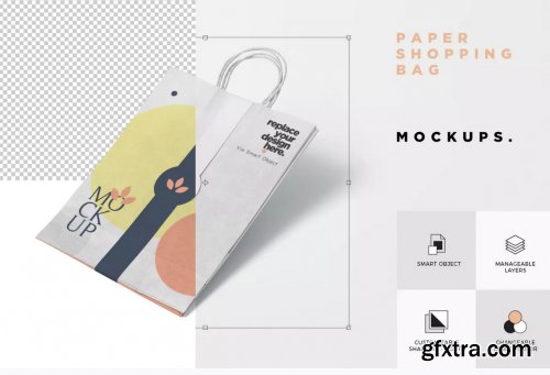 5 Paper Shopping Bag Mockups