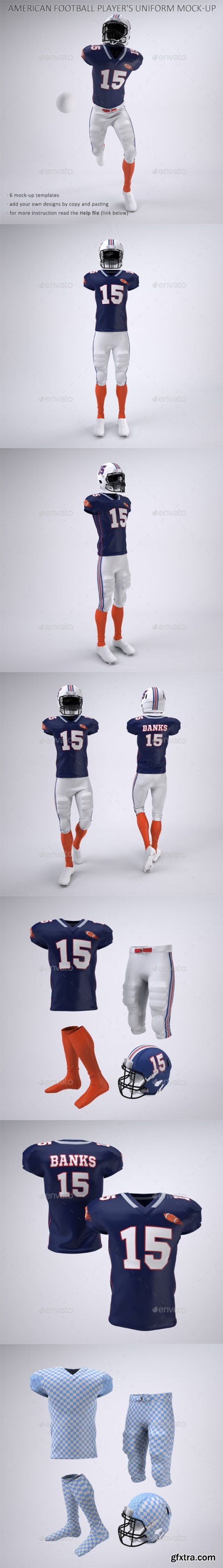 GraphicRiver - American Football Player's Uniform Mock-Up 23903919 