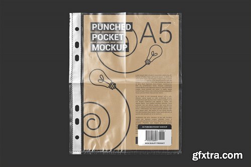 Designbundles - Punched Pocket For A5 Paper Size Mockup 305376