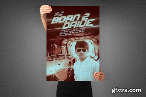 CreativeMarket - Born to Drive Movie Poster Template 3991739