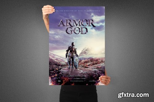 CreativeMarket - Armor of God Movie Poster Template 3990697