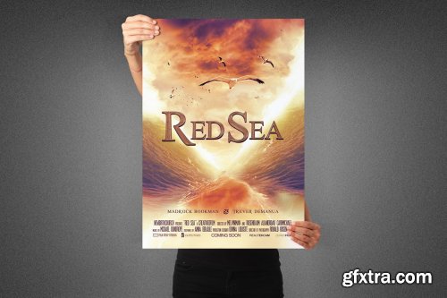 CreativeMarket - Red Sea Movie Poster Template 3990130