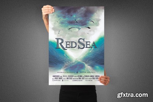 CreativeMarket - Red Sea Movie Poster Template 3990130