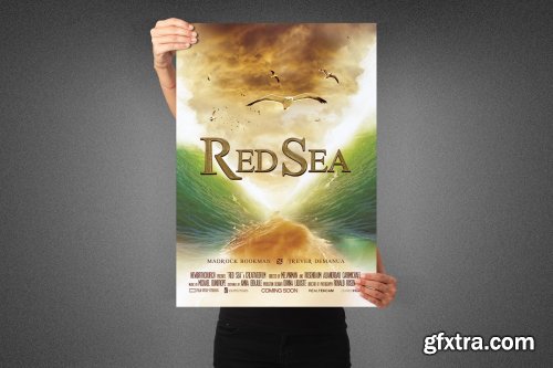 CreativeMarket - Red Sea Movie Poster Template 3990130