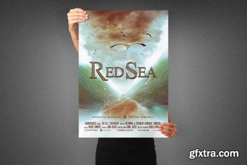 CreativeMarket - Red Sea Movie Poster Template 3990130