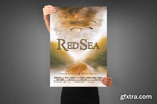 CreativeMarket - Red Sea Movie Poster Template 3990130