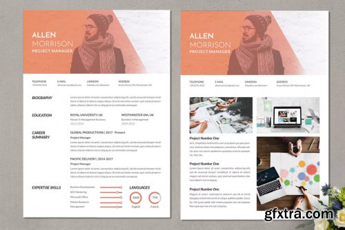 Project Manager Creative CV Resume Vol. 63