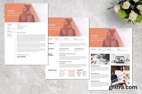 Project Manager Creative CV Resume Vol. 63