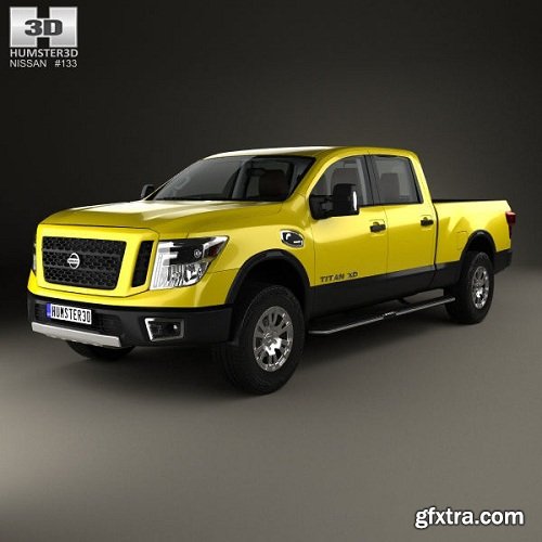 Nissan Titan Crew Cab XD Pro 4X with HQ interior 2016 3D model