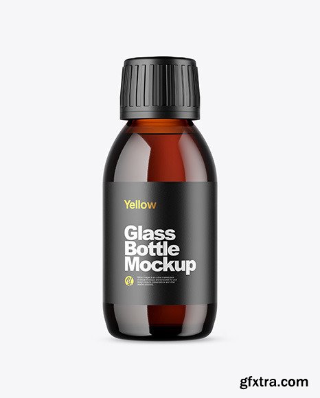 Amber Glass Bottle Mockup 48154