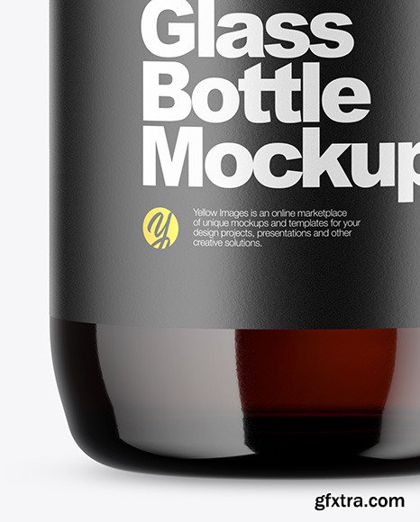 Amber Glass Bottle Mockup 48154