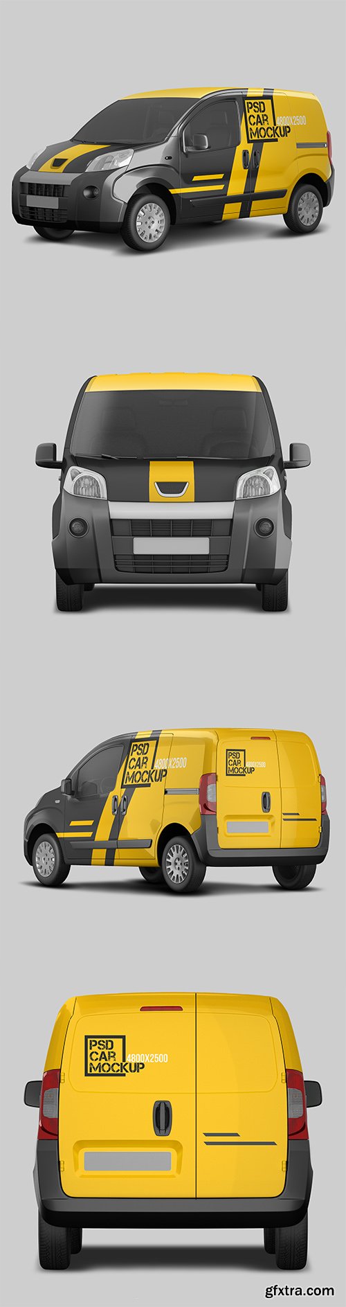 PSD Black Van Mockup Pack