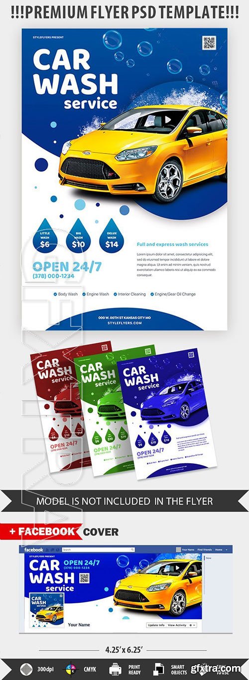 Car Wash Service psd flyer