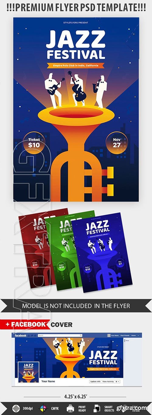 Jazz Festival psd flyer