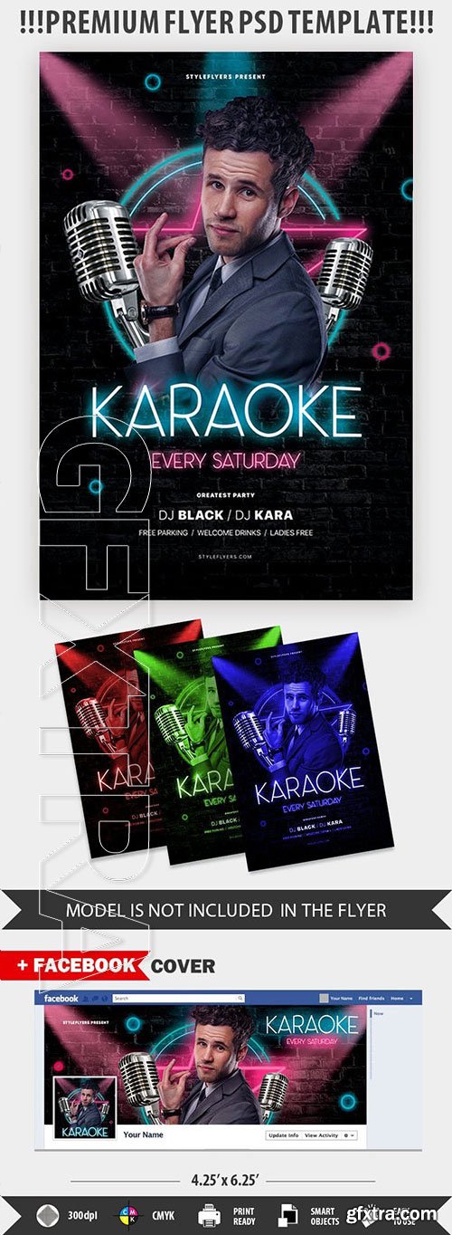 Karaoke psd flyer