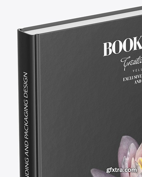 Book w/ Matte Cover Mockup - High Angle View 48171