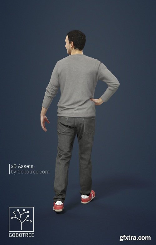 3D Foreground Model Of Jack Casual Caucasian Male Standing and Talking