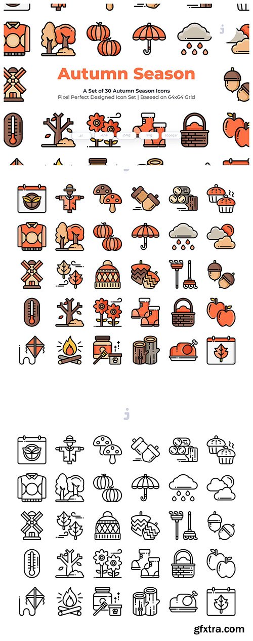 30 Autumn Season Icons