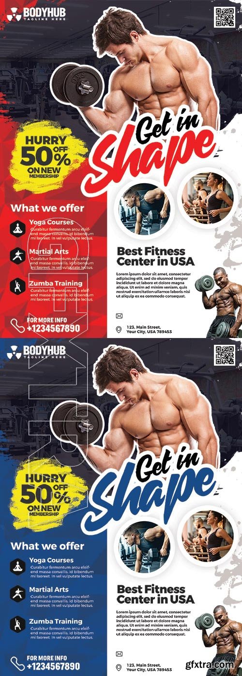 Gym and Fitness Studio Flyer PSD