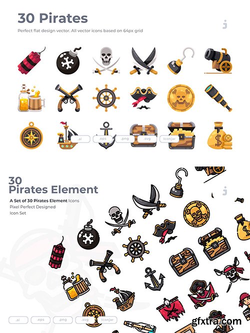 30 Pirates Element Icons