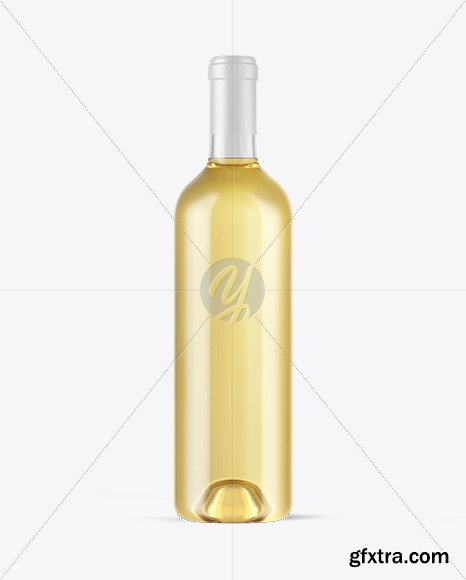 Clear Glass White Wine Bottle Mockup 48167