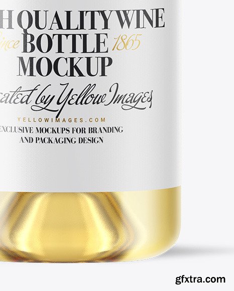 Clear Glass White Wine Bottle Mockup 48167