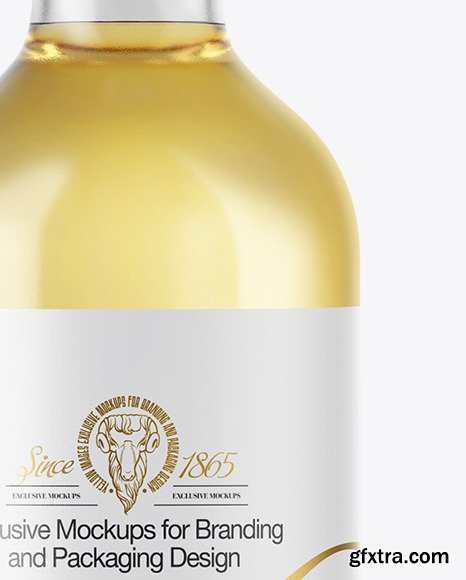 Clear Glass White Wine Bottle Mockup 48167