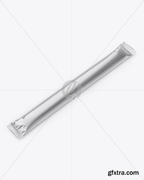 Metallic Stick Sachet Mockup - Half Side View 48180