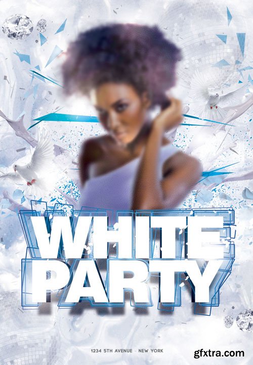 Hot white party - Premium flyer psd template