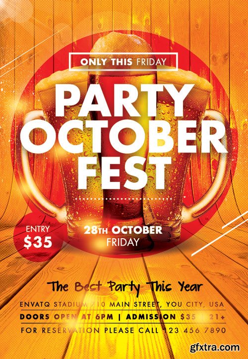 October fest party - Premium flyer psd template